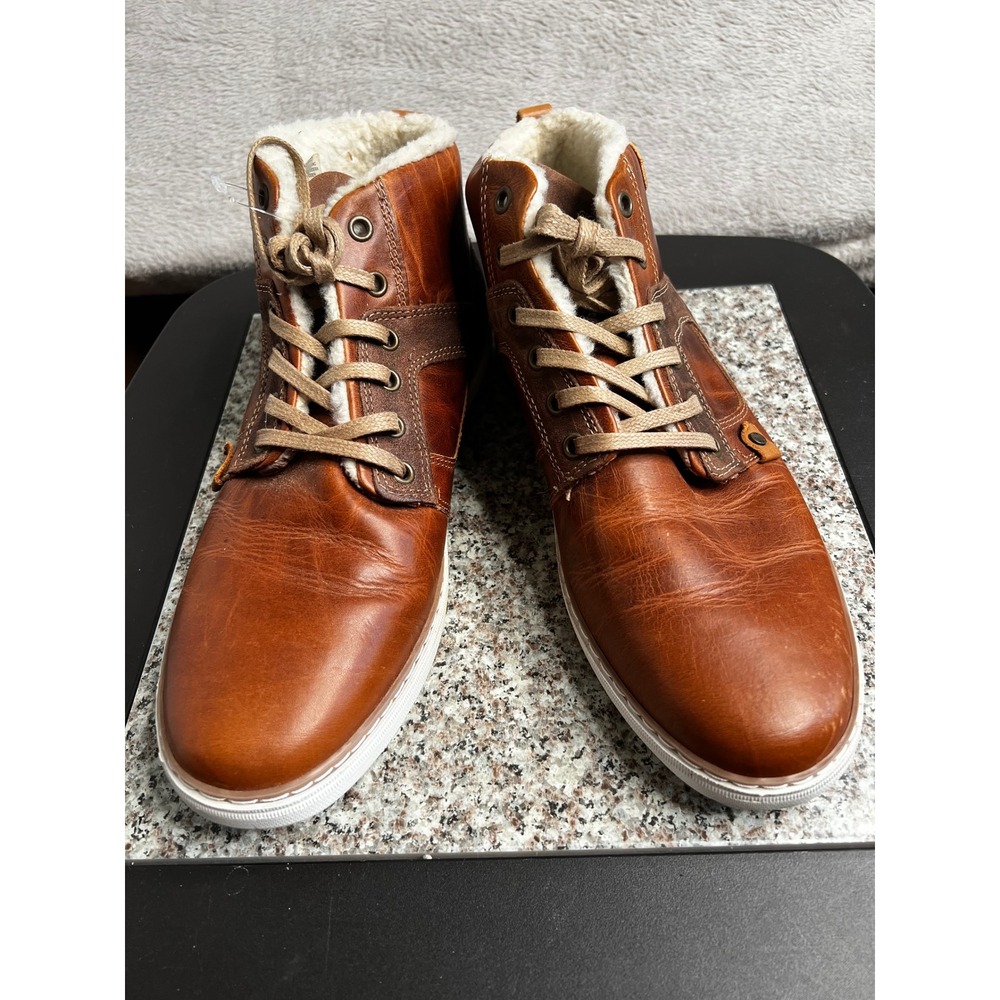 Bullboxer Eastfall Mens 11 Brown Leather Faux Fur Lined Mid Top Boots Portugal